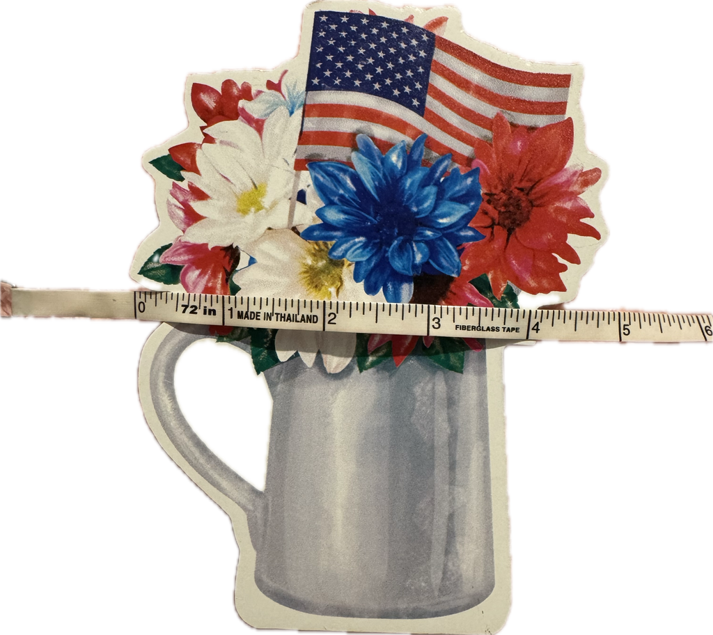 Sweet Freedom Red Glitter, White & Blue Hanging Wall Sign & Floral Flag Accent