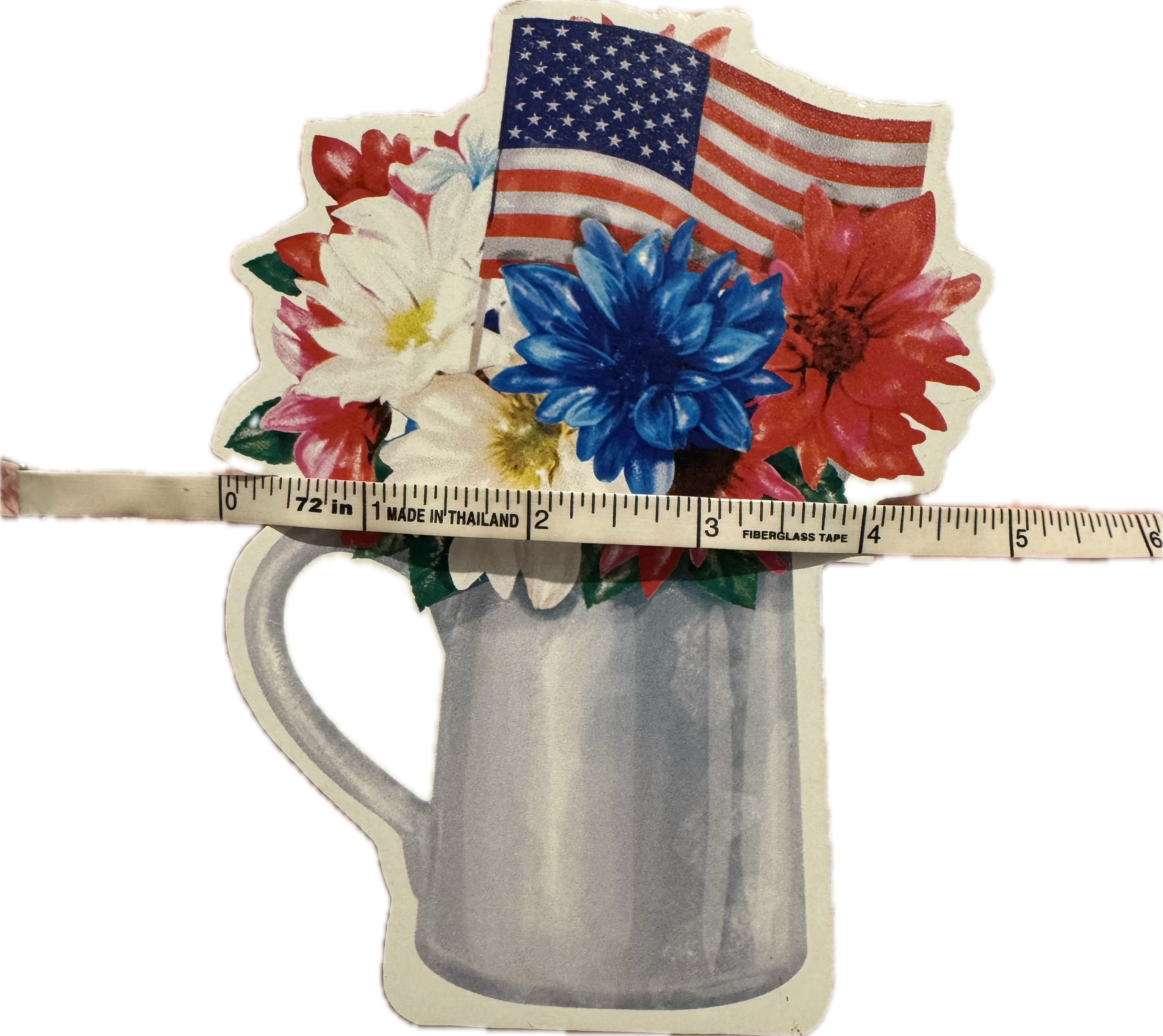 Sweet Freedom Red Glitter, White & Blue Hanging Wall Sign & Floral Flag Accent